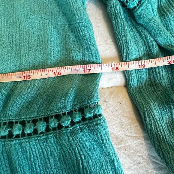 Umgee BOHO Midi Turquoise Off Shoulder w/Long Sleeve Loose Fitting Size Medium - Picture 8 of 8